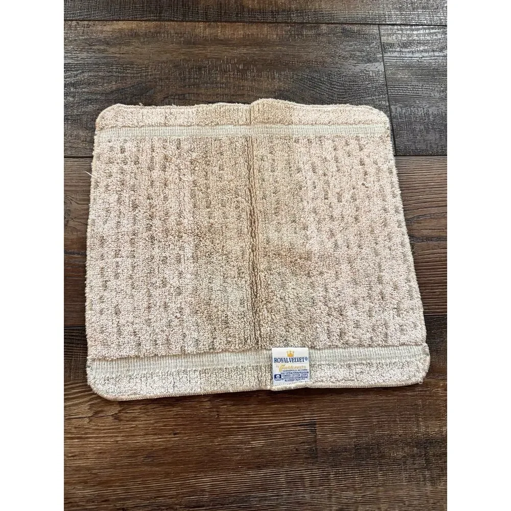 Vintage Fieldcrest Royal Velvet Green Combed Cotton Bath Towel & Washcloth